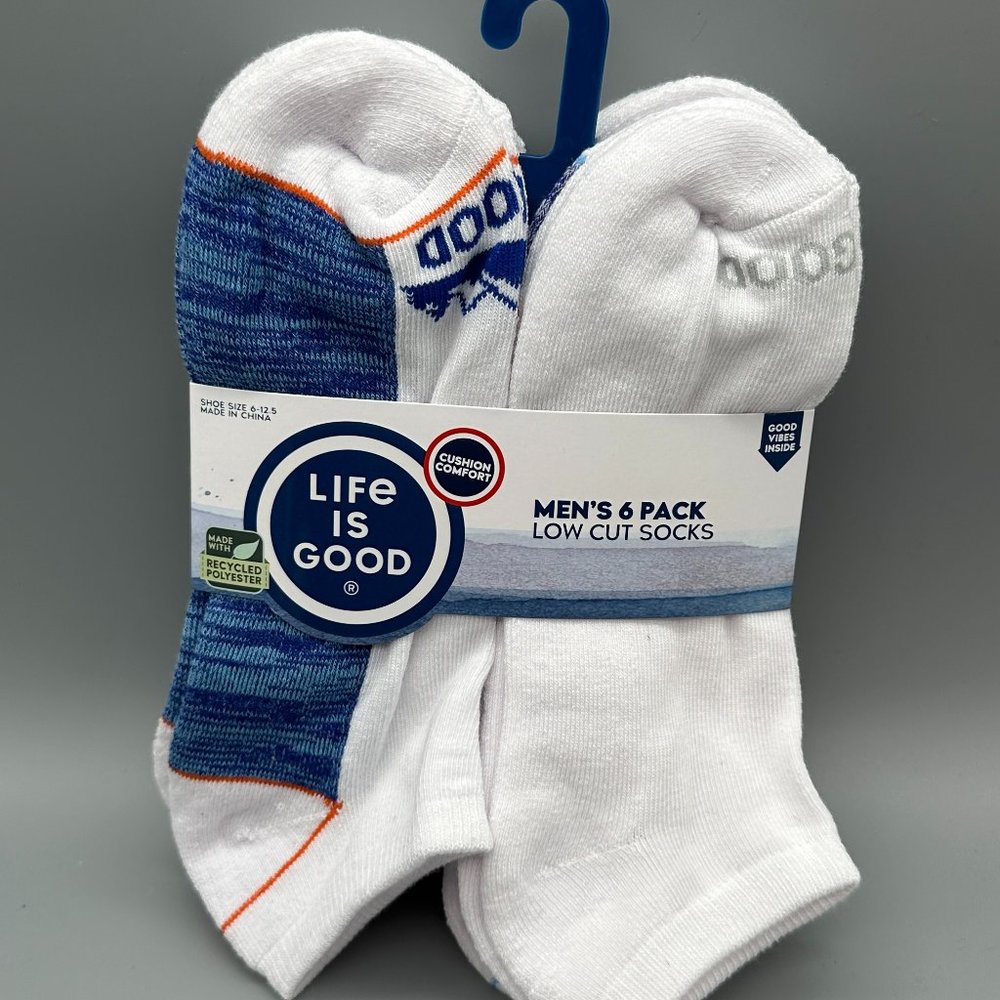 Life is good socks 6 Pack size 6-12.5 Multi Colors C12